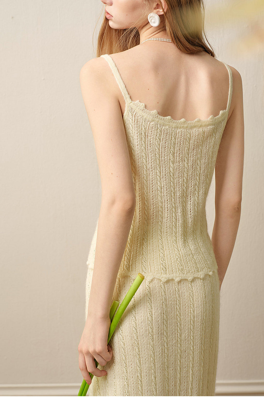 Pale Yellow Long Dress Three-Piece Set