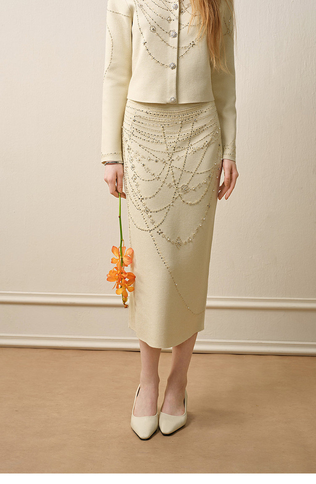 Soft Autumn Charm_Light Green Knit Two-Piece Set
