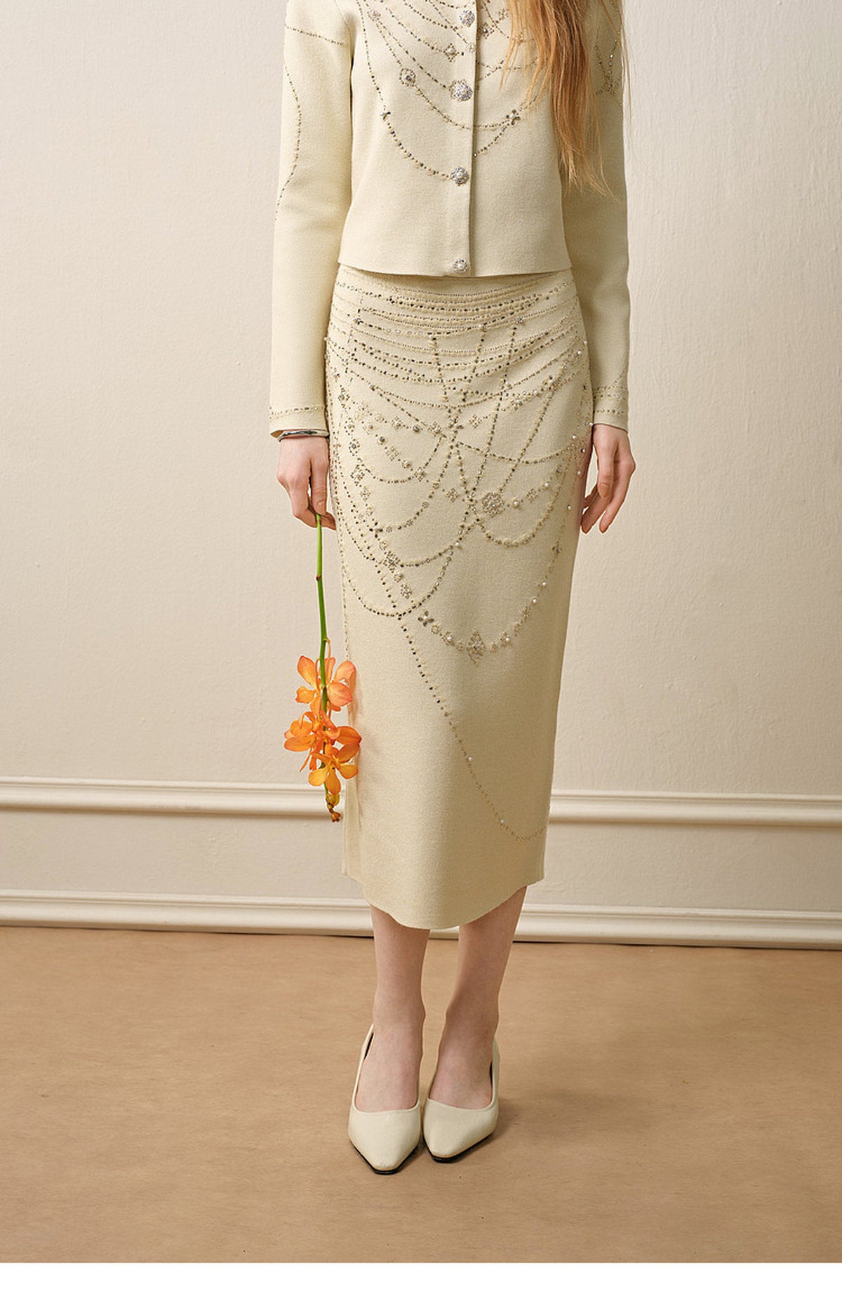 Soft Autumn Charm_Light Green Knit Two-Piece Set