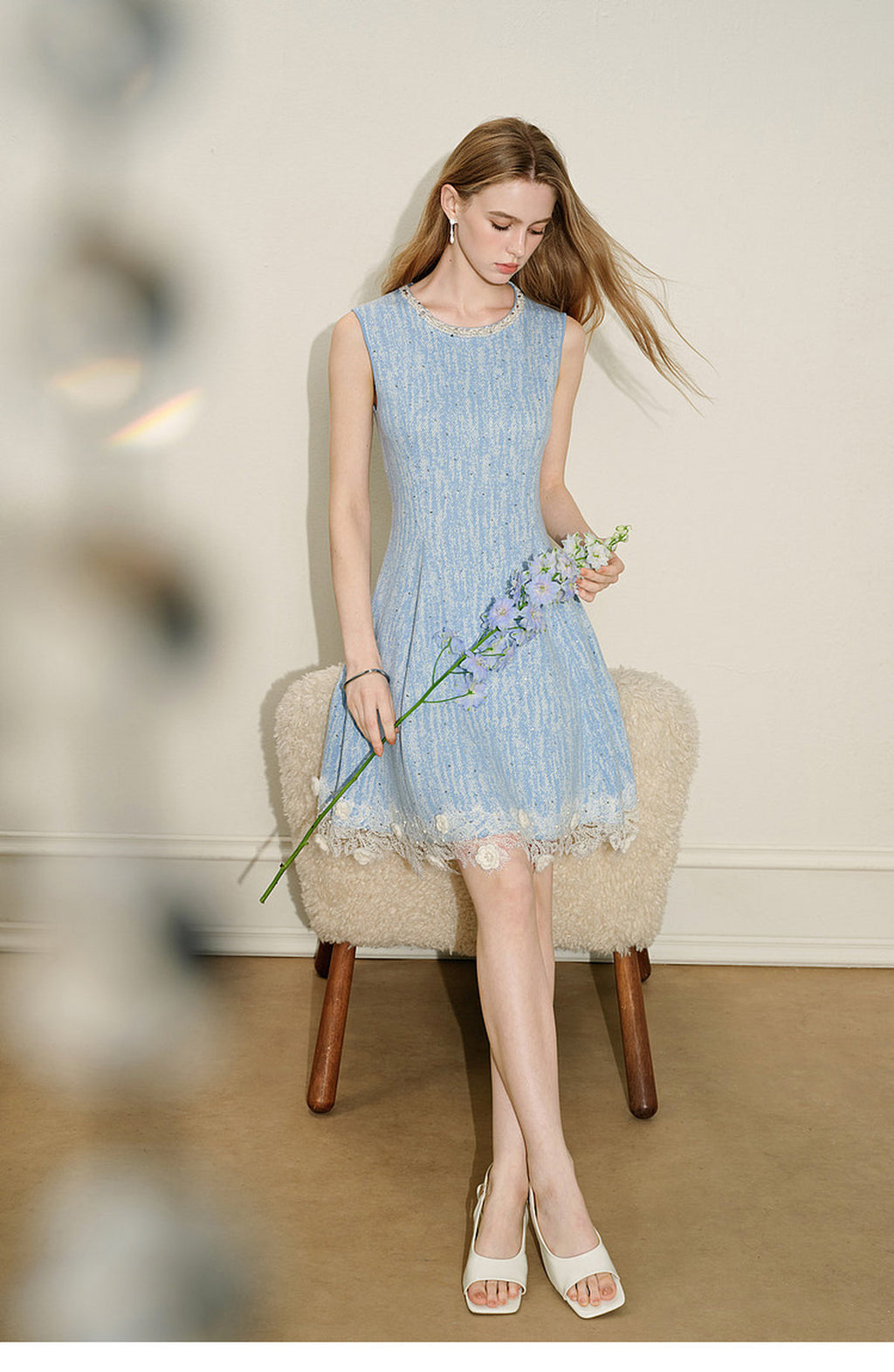 Azure Mist_Light Blue Knit Two-Piece Set