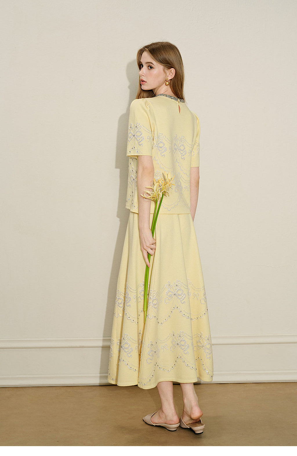 Lemon Baroque_Light Yellow Knit Two-Piece Set