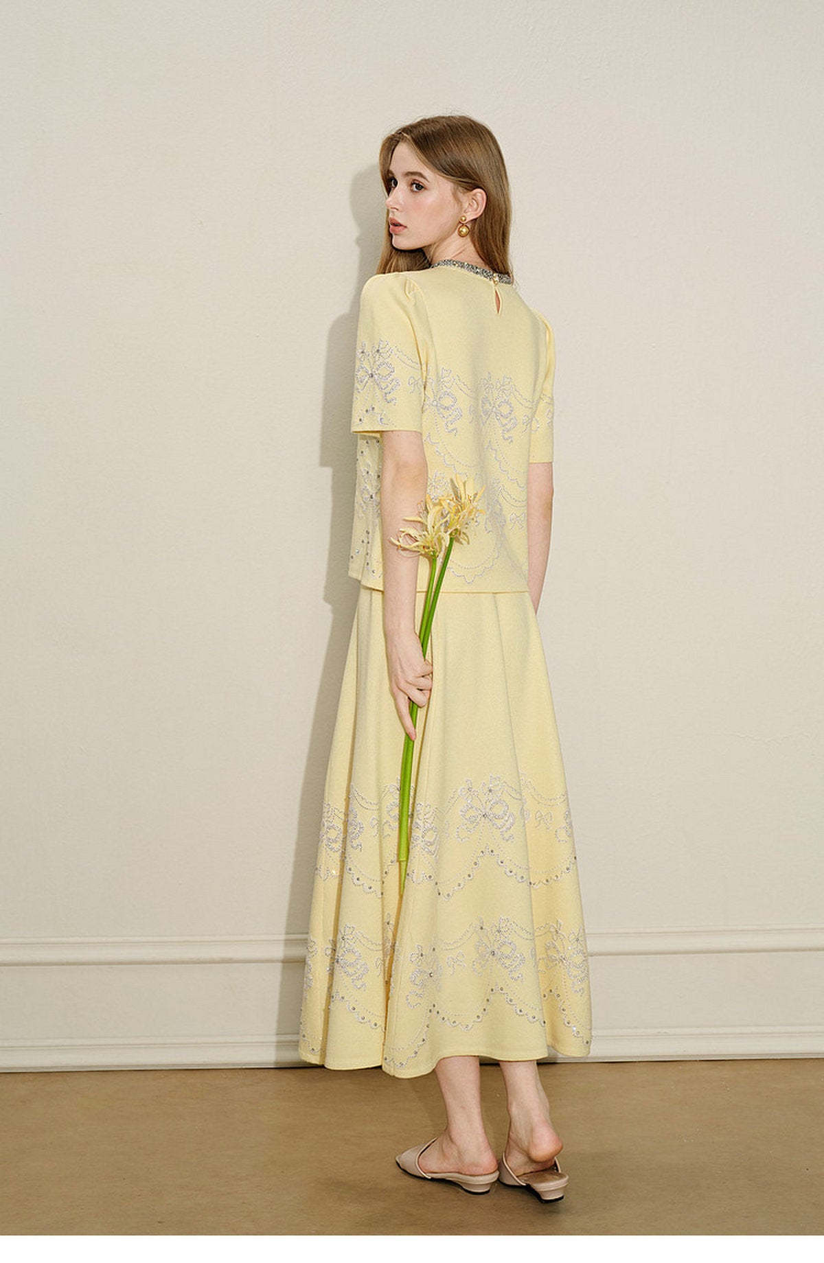 Lemon Baroque_Light Yellow Knit Two-Piece Set