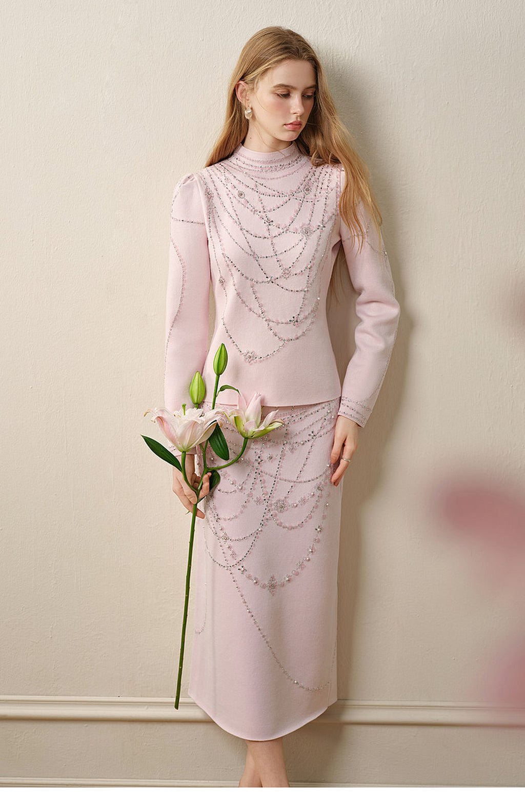 Light Pink Knit Two-Piece Set