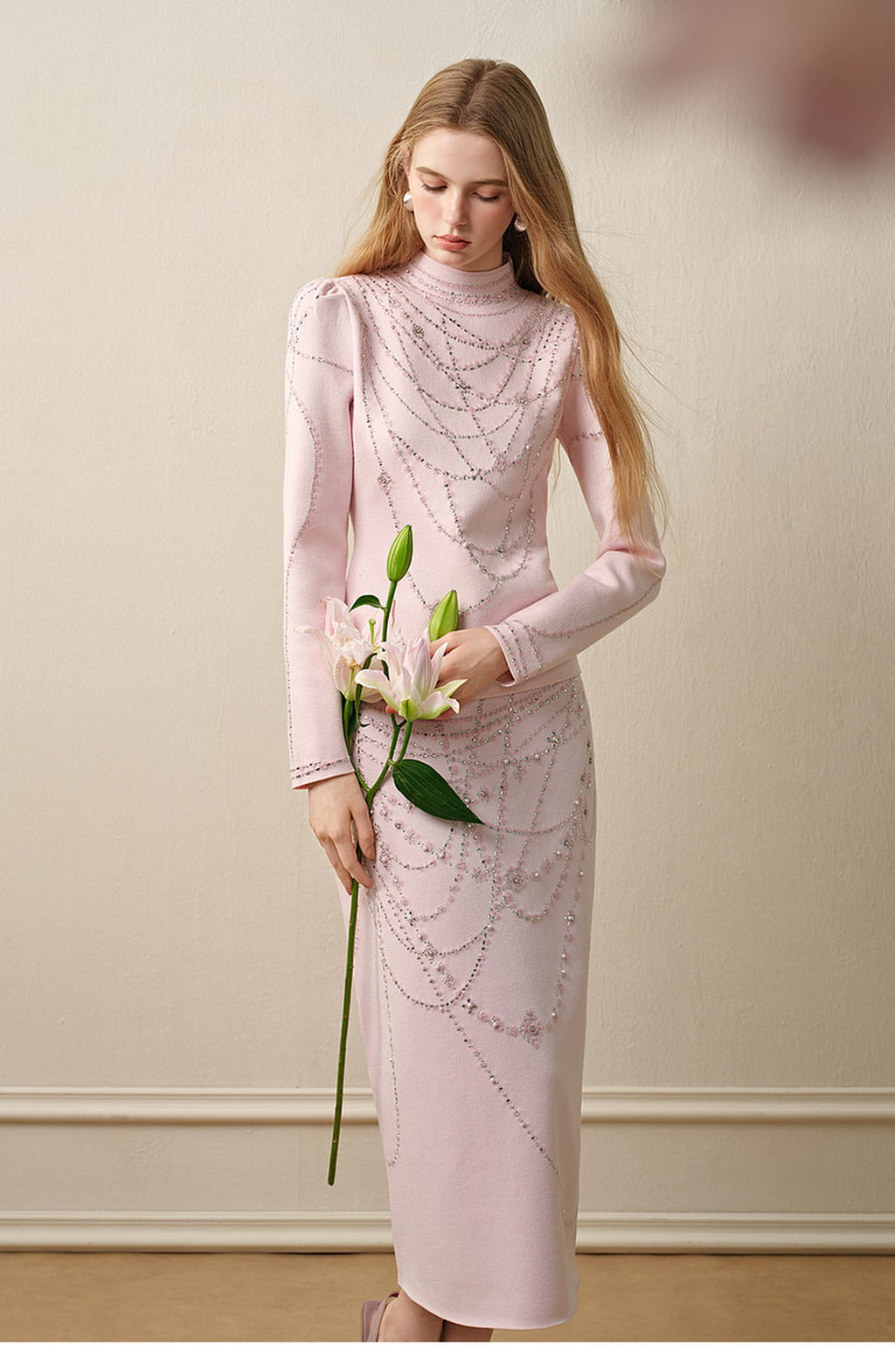 Light Pink Knit Two-Piece Set