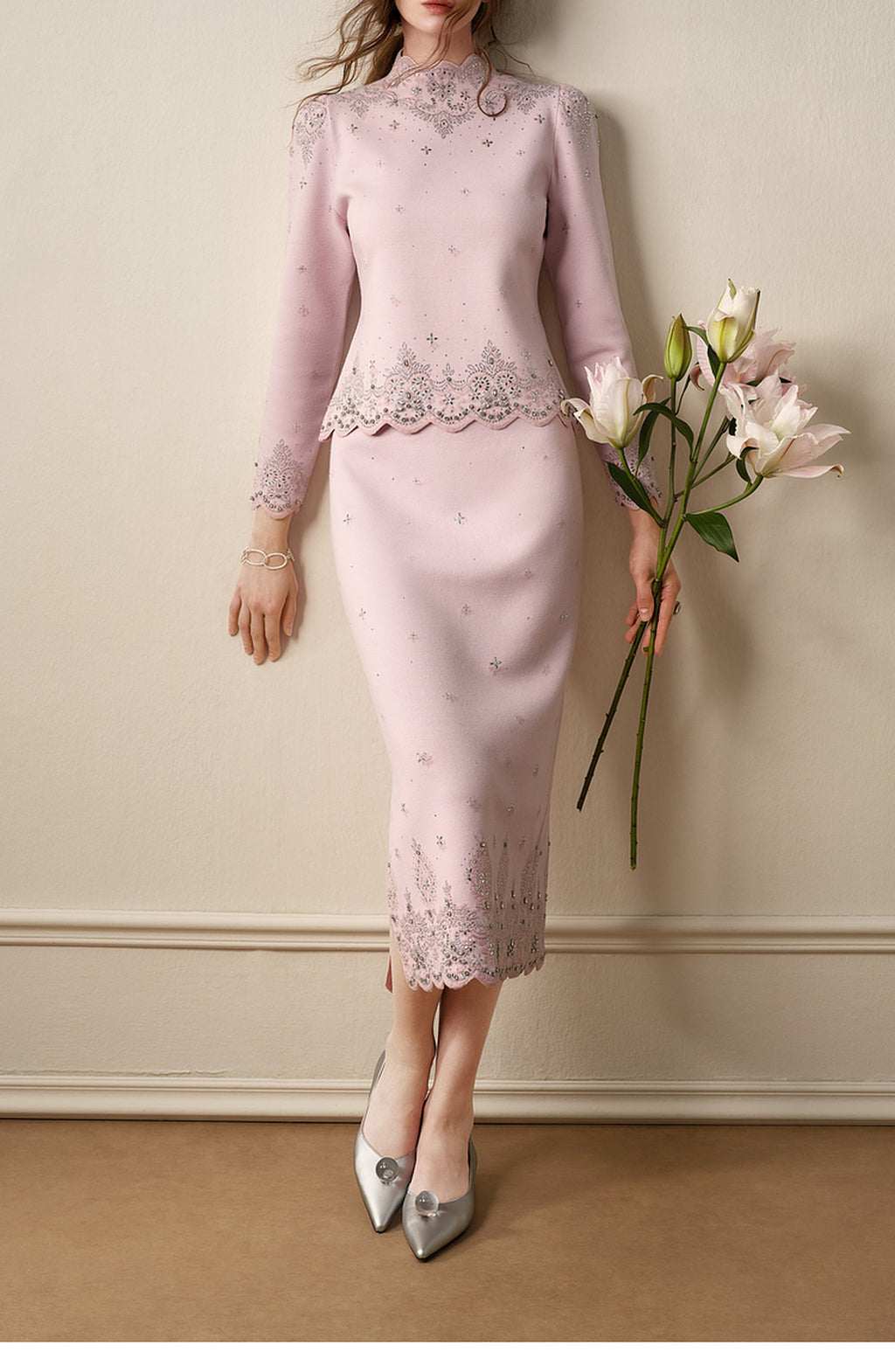 RoCoCo_Pink Knit Two-Piece Dress