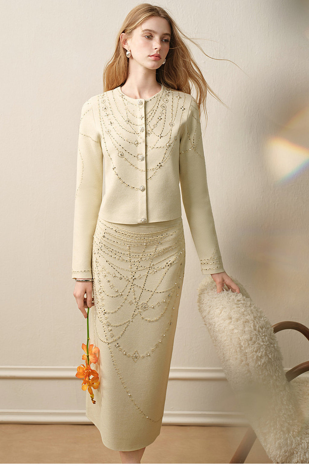 Soft Autumn Charm_Light Green Knit Two-Piece Set