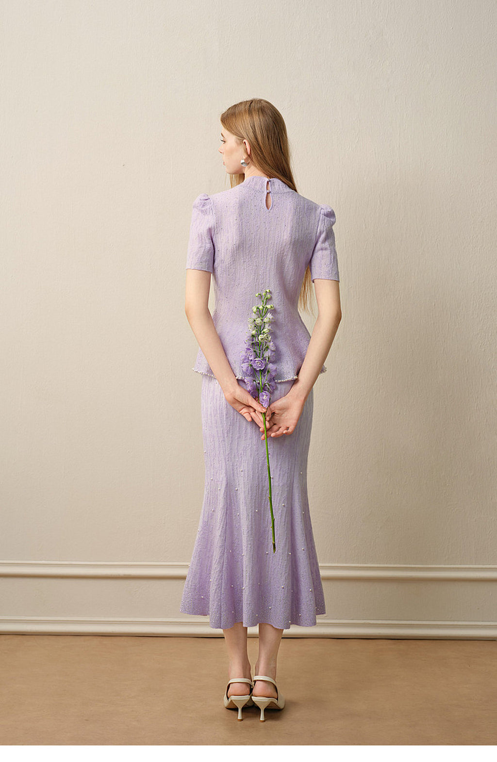 Tide Glow Gala_Light Purple Knit Two-Piece Set