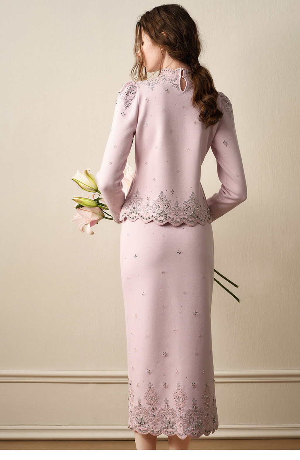 RoCoCo_Pink Knit Two-Piece Dress