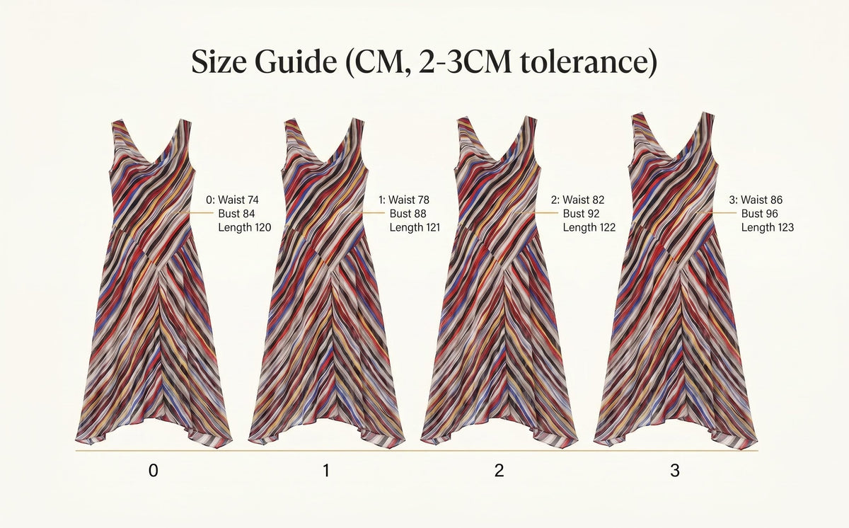 Rainbow Stripe Tulip Hem Silk Maxi Dress