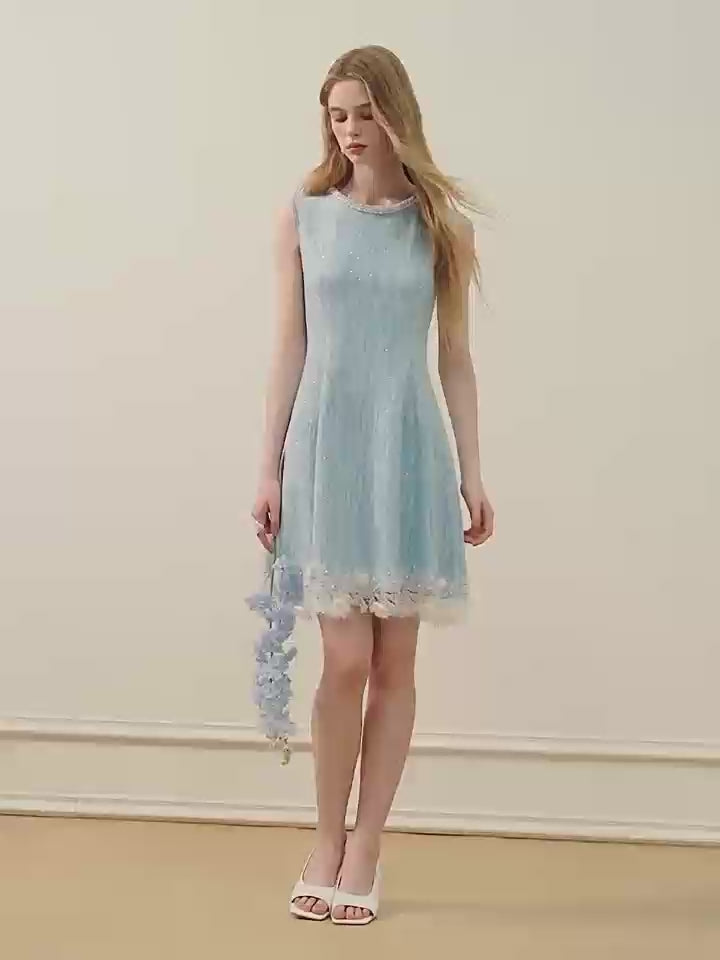 Azure Mist_Light Blue Knit Two-Piece Set