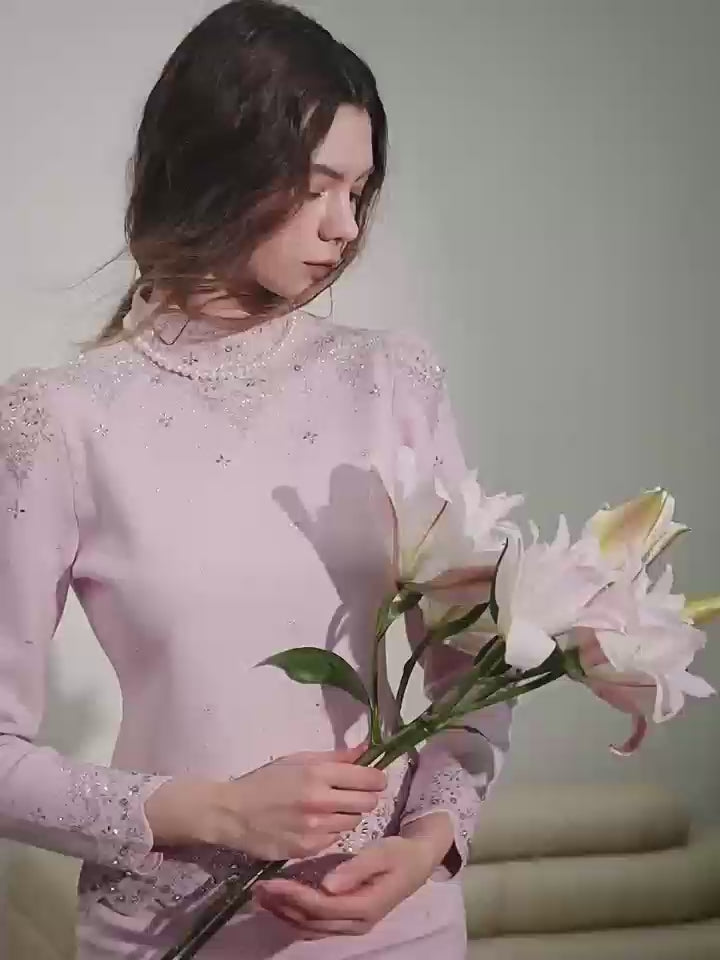 RoCoCo_Pink Knit Two-Piece Dress