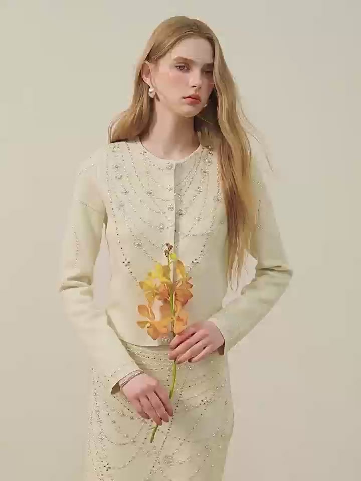 Soft Autumn Charm_Light Green Knit Two-Piece Set
