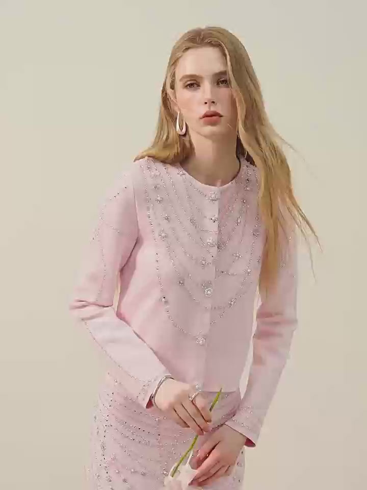 Autumn Tale_Light Pink Knit Two-Piece Set