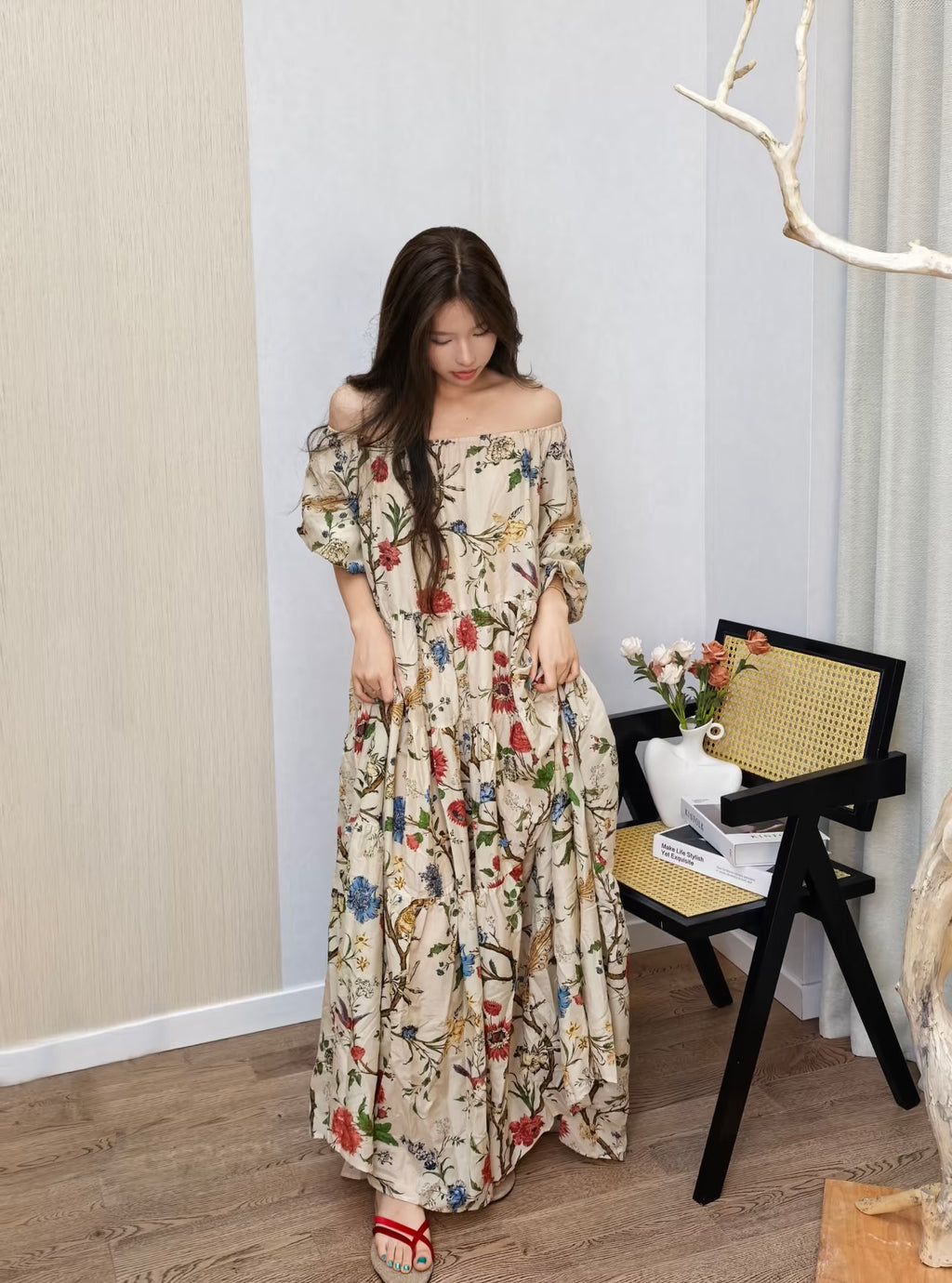 French‑style floral dress