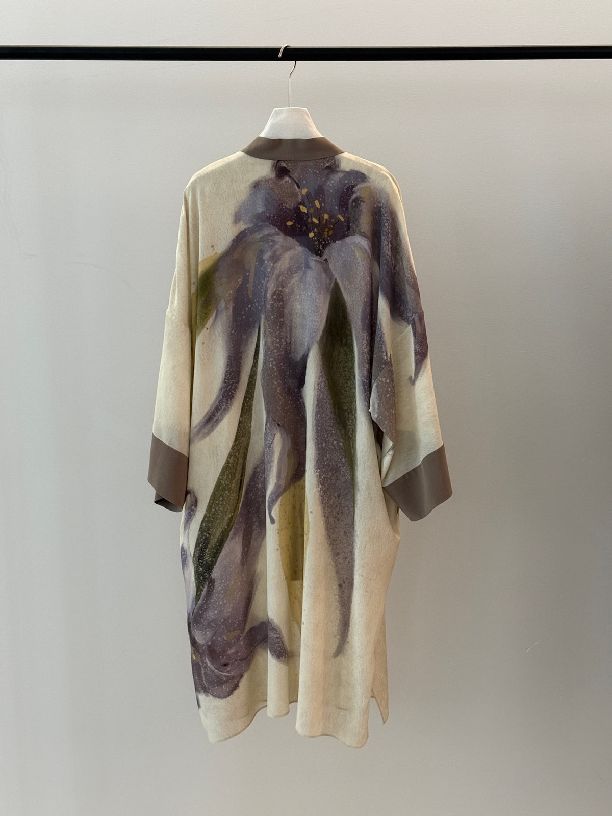 Frost‑Purple Delphinium Robe Cardigan + Silk Camisole Set