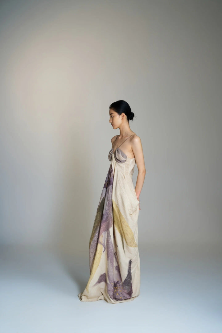 Frost‑Purple Delphinium Robe Cardigan + Silk Camisole Set